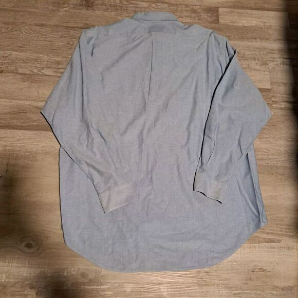 Ralph Lauren Yarmouth Button Shirt Mens 17/34 Blue 100% Cotton - Picture 2 of 9